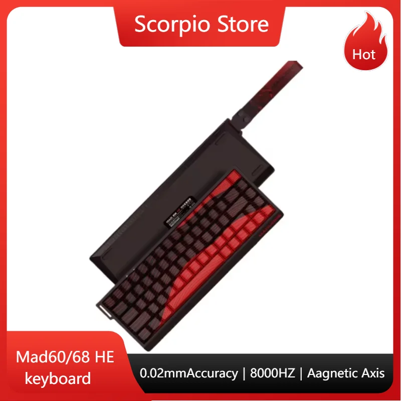 MADLIONS MAD 60/68HE Gaming Magnetic Switch Keyboard Wired Key Web Drive Custom 8K 61/68 Return RT Adjustable Keystroke Hot Swap