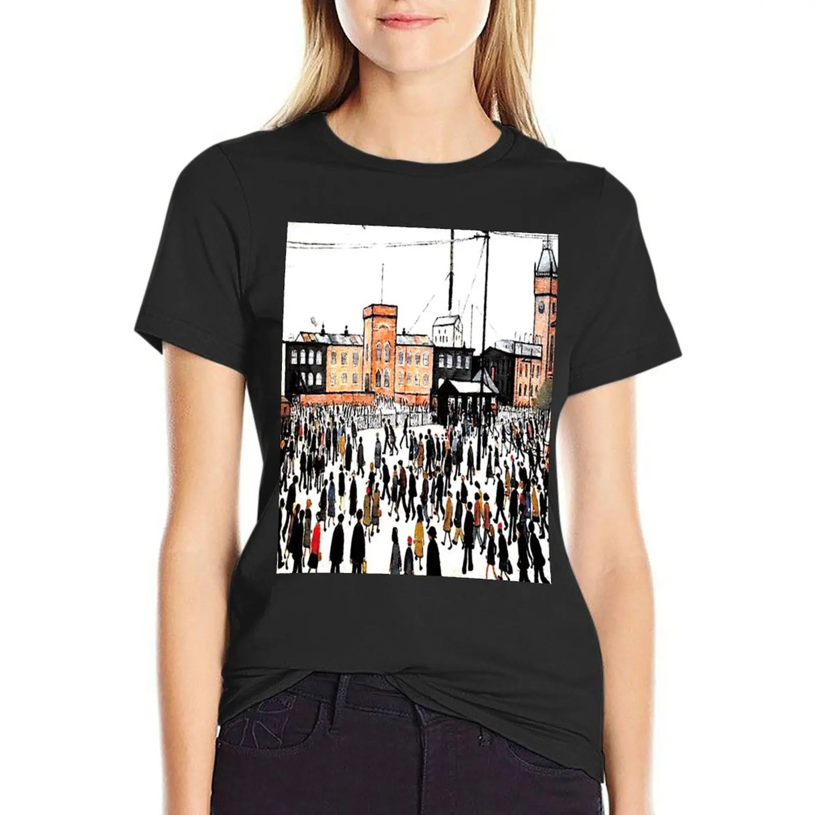 

l s lowry 1887 1976 C N 9 T-Shirt vintage clothes Short sleeve tee kawaii clothes t shirts for Womens