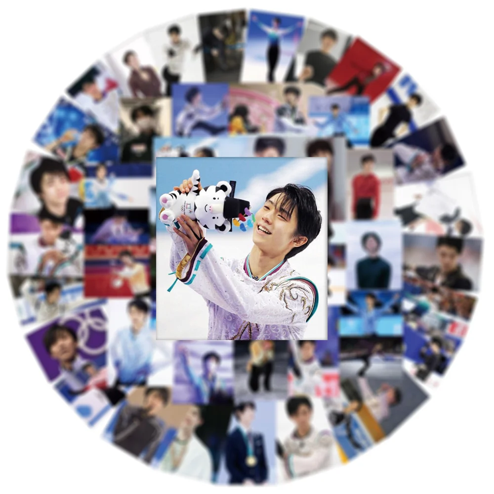 50PCS Japanese Figure Skater Yuzuru Hanyu Sticker for Luggage, Laptop, IPad, Skateboard Diary, Mobile Phone Mug Sticker