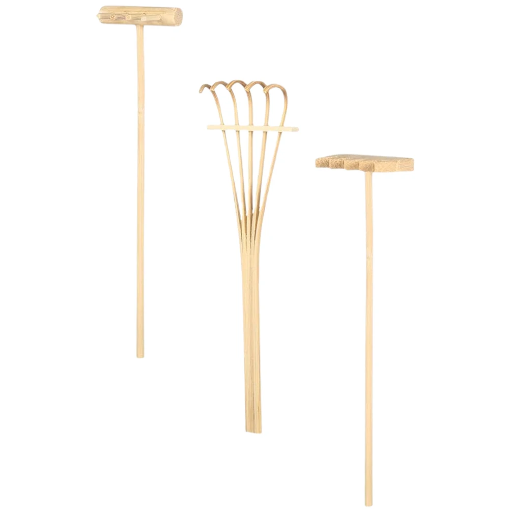 

3 шт. набор бамбуковых грабли для рисования песком, настольные грабли, мини-дзен, садовый лоток для инструментов, инструменты