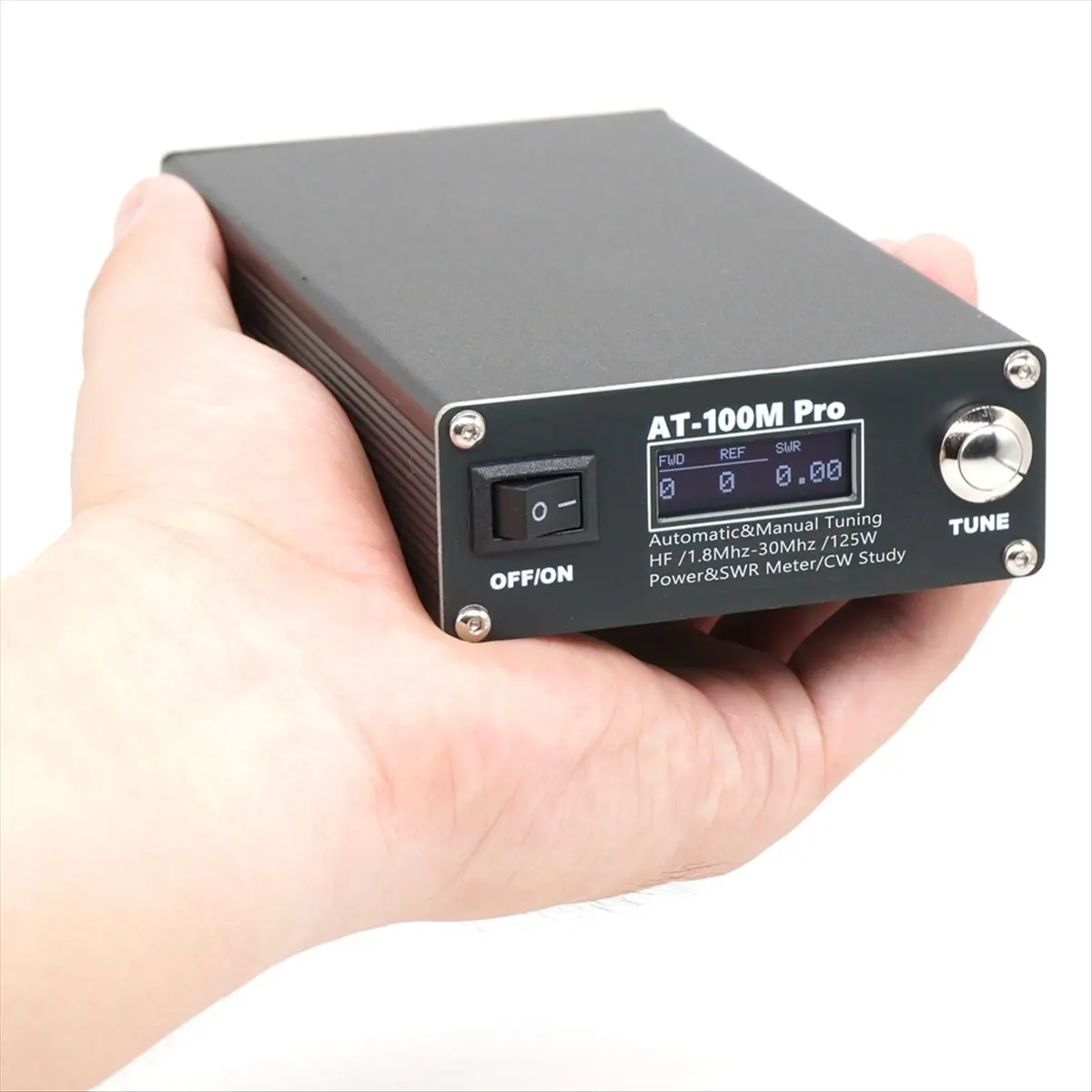M05K AT-100M Pro Antenna Tuner 1.8-30mhz Power Meter 125W Automatic Antenna Tuner Support Morse Code Exerciser for HF Radio