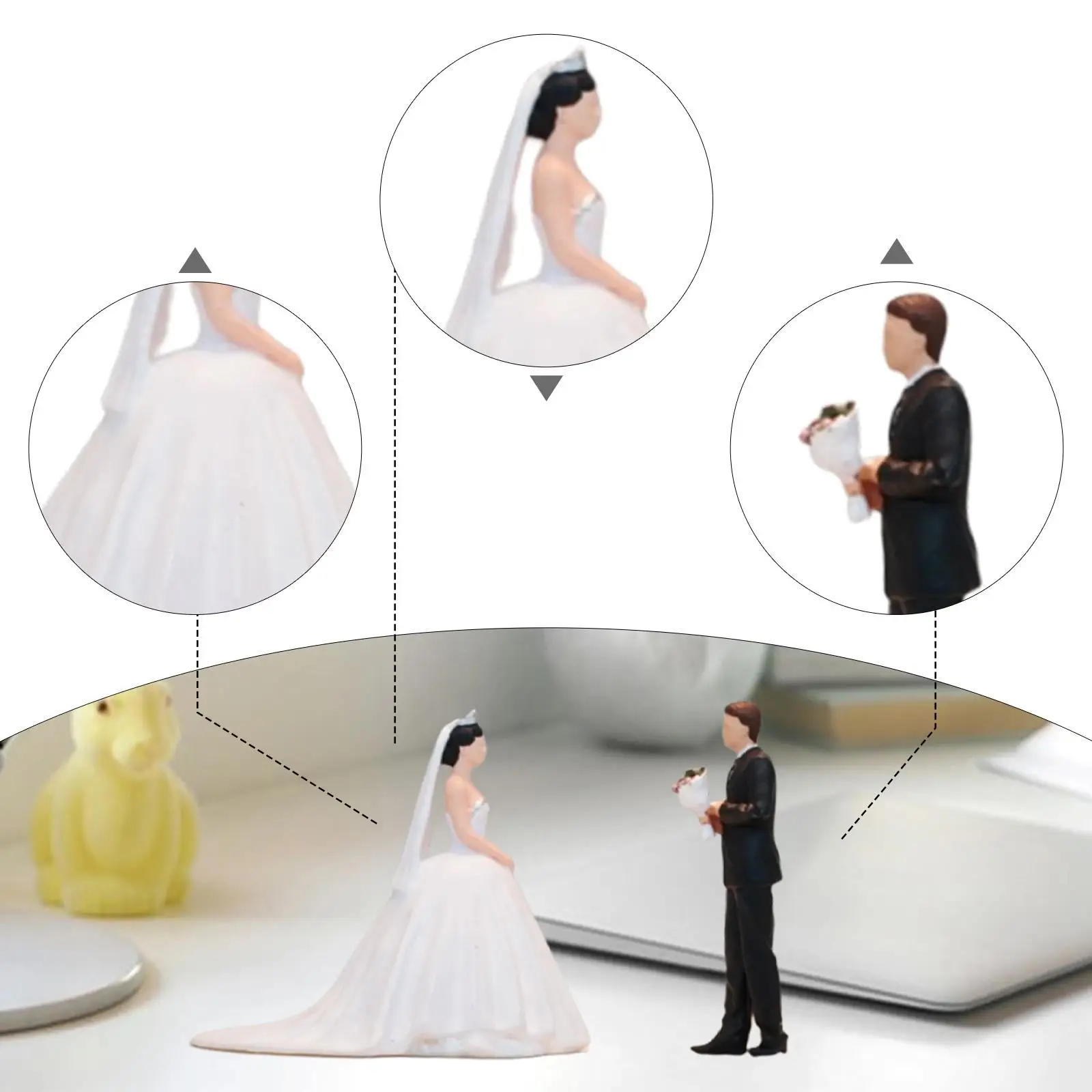 2 Pieces 1/64 Scale Miniature Figures Models Couples DIY Projects Painted