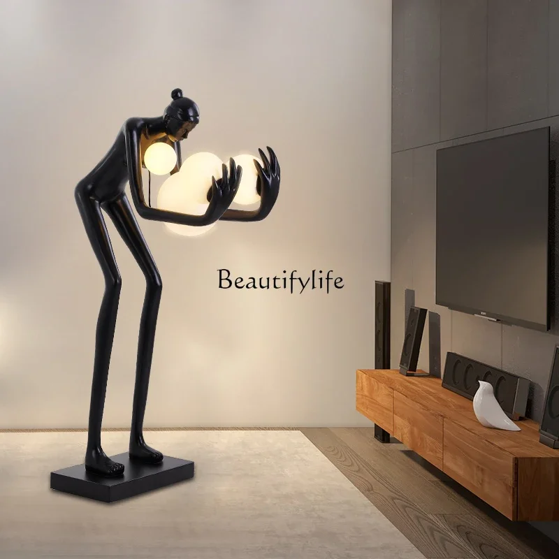 

z.Living room floor luminous ornament villa creative personality art humanoid lobby sculpture ornament