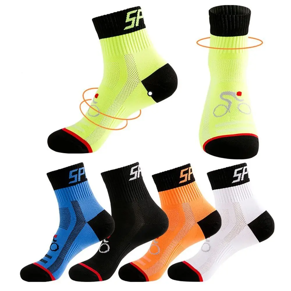 

1 Pair Comfortable Nylon Cycling Socks Non-slip Protect Feet Bicycle Socks Colorful Casual Sport Socks Cycling