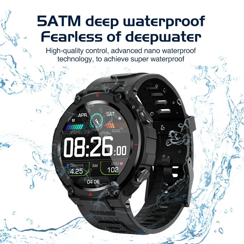 GPS Smart Watch 1.32” HD AMOLED Display 5ATM Waterproof Built-in AGPS BT 5.3 Phone Call Sports Smartwatch for Men