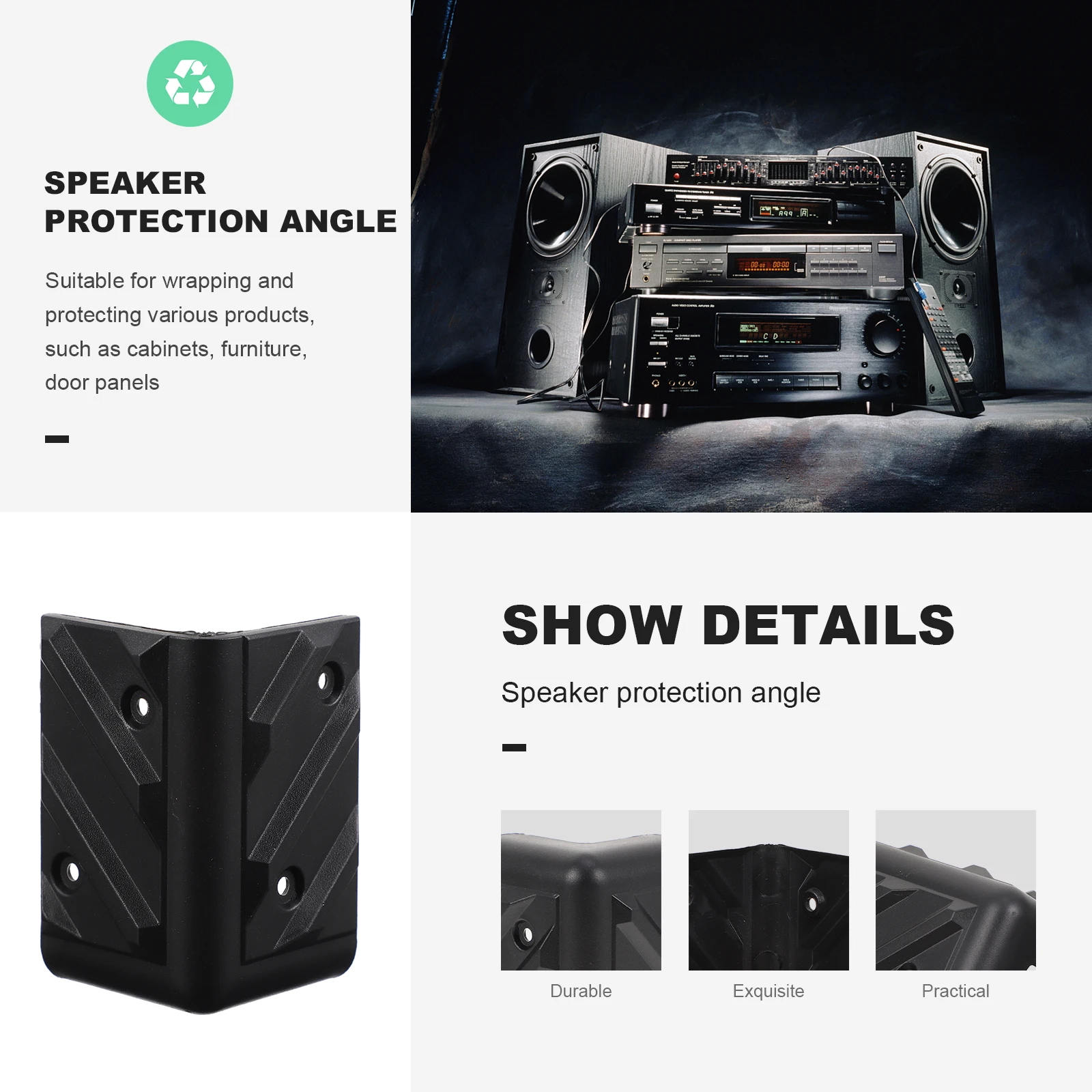 

10 Sets Anti collision Corner Cover Speaker Cabinet Guitar Protector Reusable ABS Edge Safeguard Stage Tool Wrap