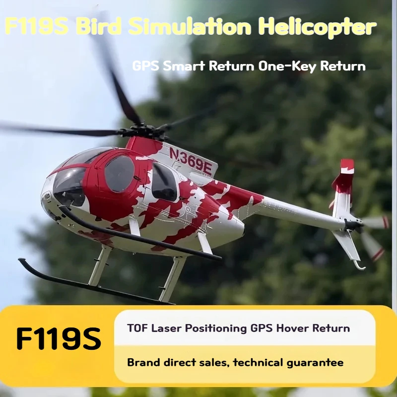 

YXZNRC F119S Remote Control Helicopter Md500 Simulated Single Rotor 6 Channel Gps One Key Return Rc Aircraft For Adult Hobby