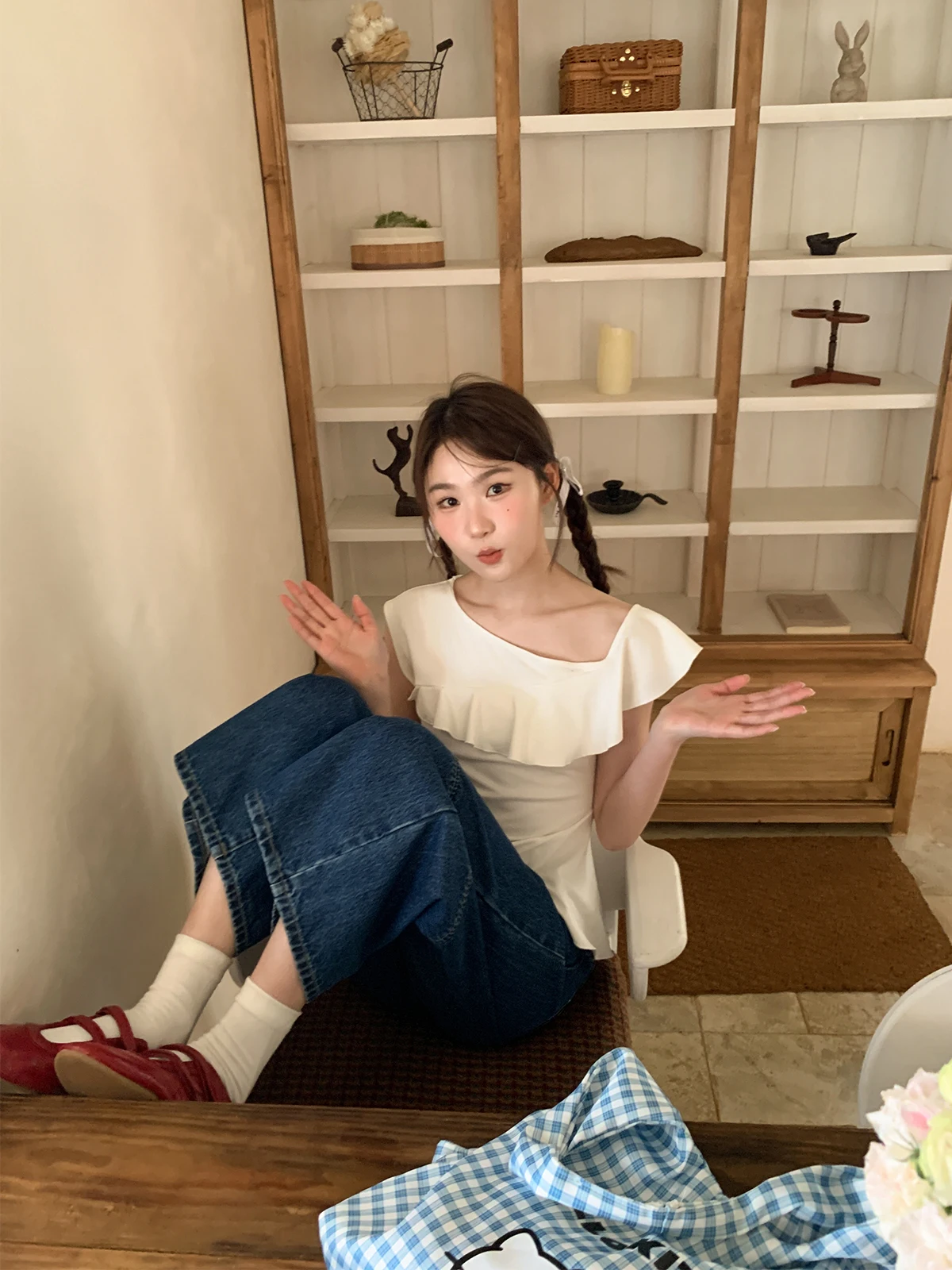 Bonjour été nouveau Sle femmes ort Sve T-irt oulder Angle superposition Lotus Le Ultra beau haut