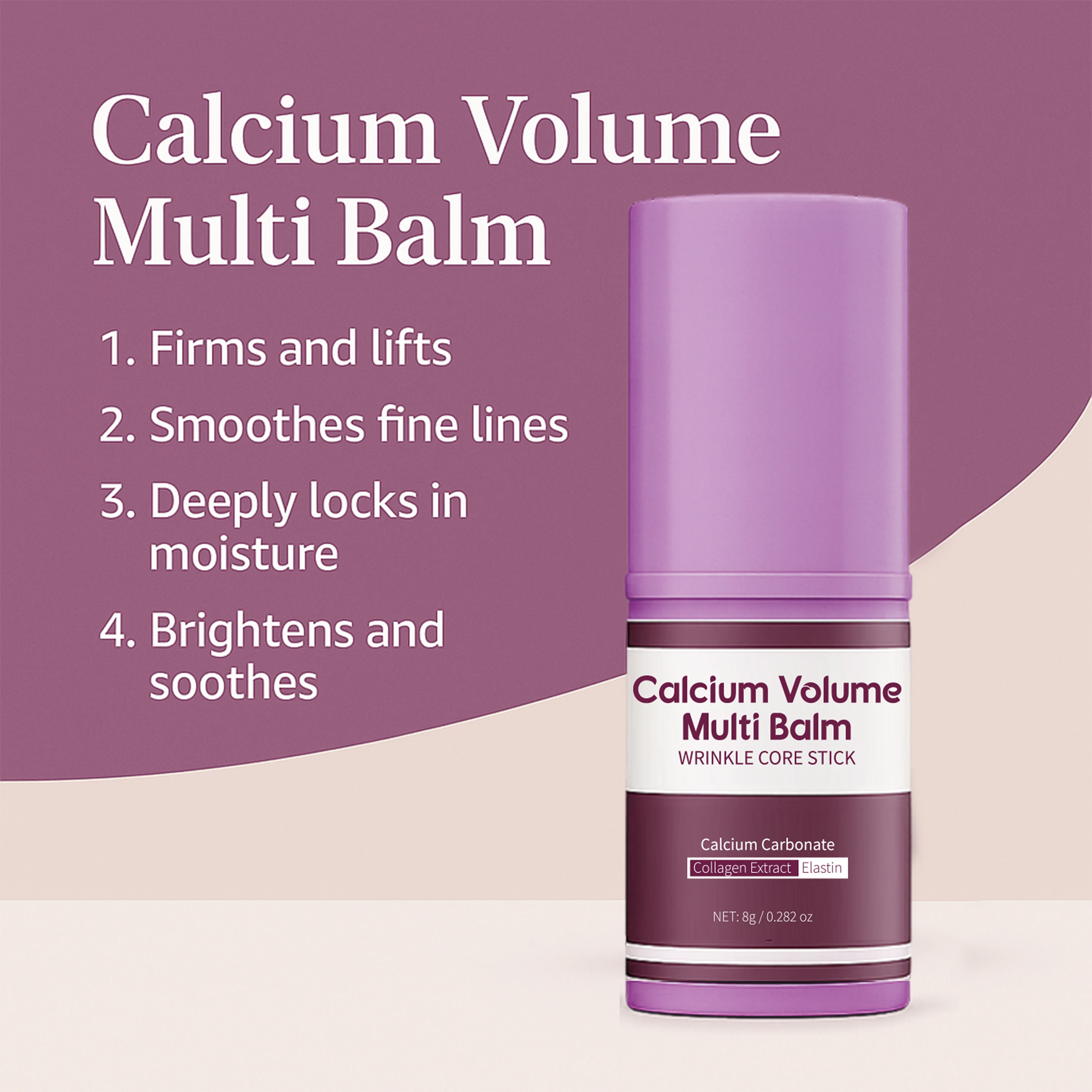 Calcium Volume Multi Balm for Smoothing Fine Lines Firms and Lifts Eye Skin Wrinkle Stick for Unisex Brightens and Soothes Skin