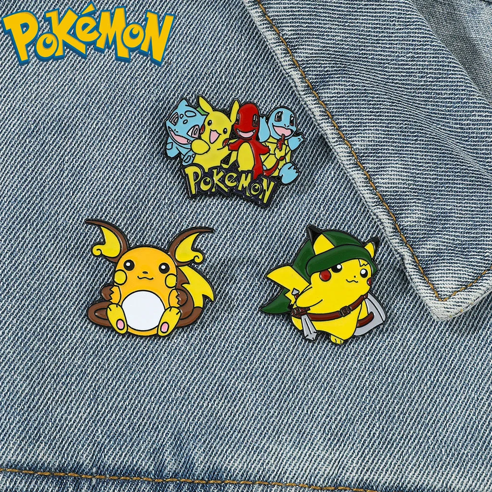 1 Set Pokemon Cartoon Brooch Pikachu Gengar Lapel Enamel Pin Cute Badge Accessories Apparel Decoration Children Jewelry Gifts