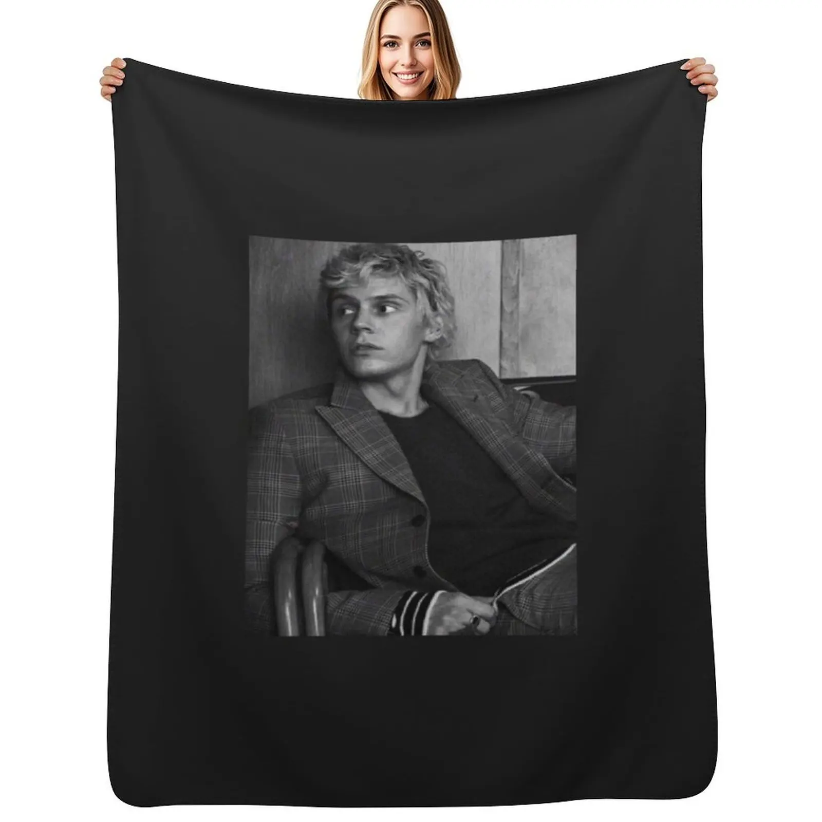 

Evan Peters Throw Blanket All Weather Soft Throw Blanket for Sofa