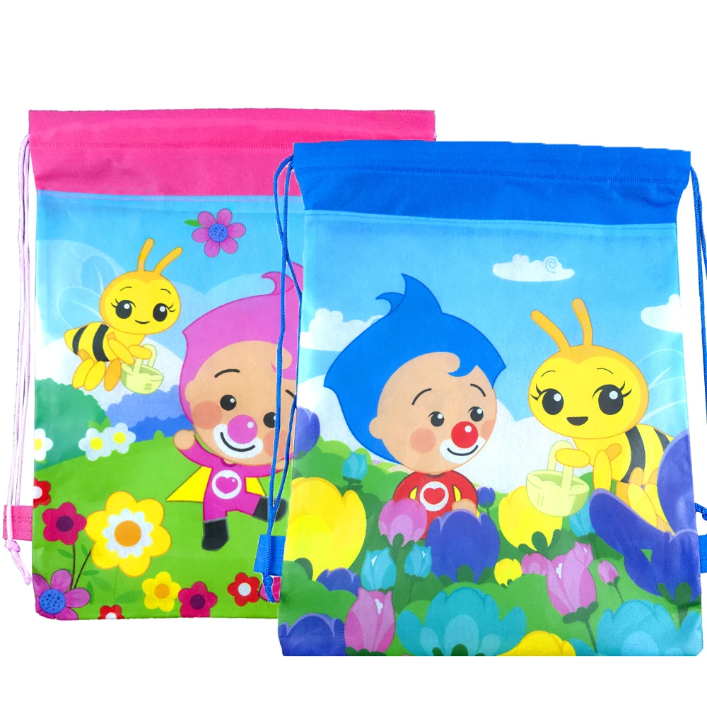10 unids/lote tema de payaso de circo decorar Mochila Mochila fiesta de cumpleaños telas no tejidas regalos con cordón bolsa de botín