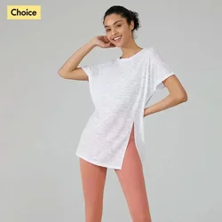 T-shirt de yoga à séchage rapide pour femmes, haut de fitness, chemise de sport de gym, t-shirt de course, vêtements d'entraînement féminins, été