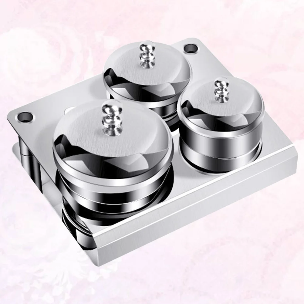 Juego de herramientas para uñas, contenedor de líquido y polvo acrílico para uñas, tarros de acero inoxidable con tapa, suministros de manicura (plateado), 3 uds.