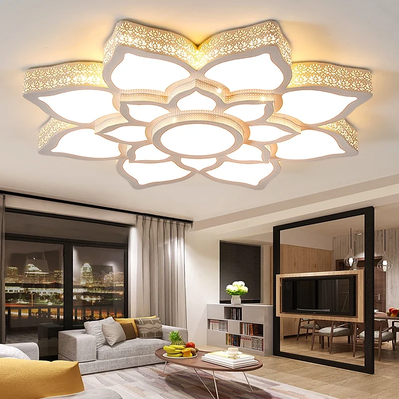 

Modern minimalist LED ceiling lamp atmosphere fashion creative living room lamp warm romantic lotus ceiling lamp