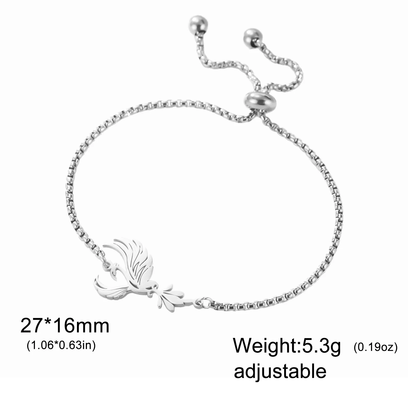 Reborn God Bird Phoenix Supernatural Talisman Amulet Bracelet Gift for Woman Men Bangle Gold Color Stainless Steel Chain Jewelry view 6