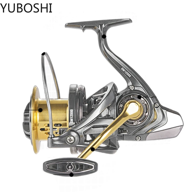 Newest 8000 10000 12000 Series Super Strong 8+1BB Fishing Reel 4.6:1 Gear Ratio Metal Distant Spinning Wheel