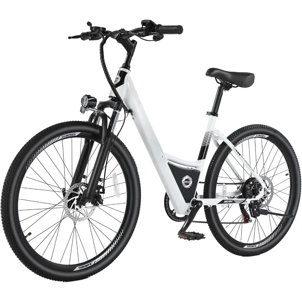 

Электрический горный велосипед для взрослых (26 дюймов), с низкой рамой, для мужчин и женщин, с пиковой мощностью 540 Вт, встроенным аккумулятором 360 Вт·ч, для поездок на работу