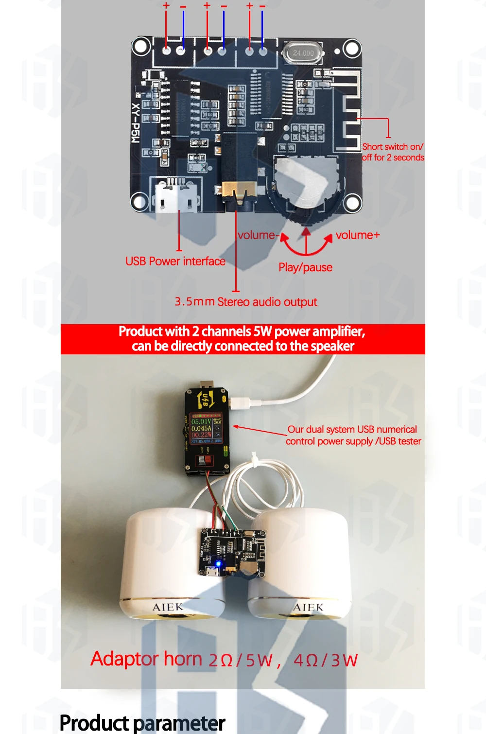 Mini Bluetooth 5.0/4,1 MP3-Decoder-Board Audio-Empfänger MP3 verlustfreier Player drahtloses Stereo-Musik verstärker modul – Detail 26