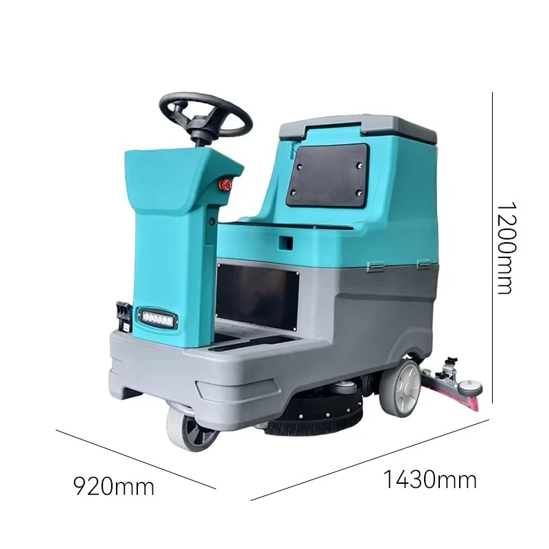 Patented Heavy Duty Ride-On Floor Scrubber Dryer Dual Cleaning Modes 3-Hour Working Time Electric Fuel New for Burnishing