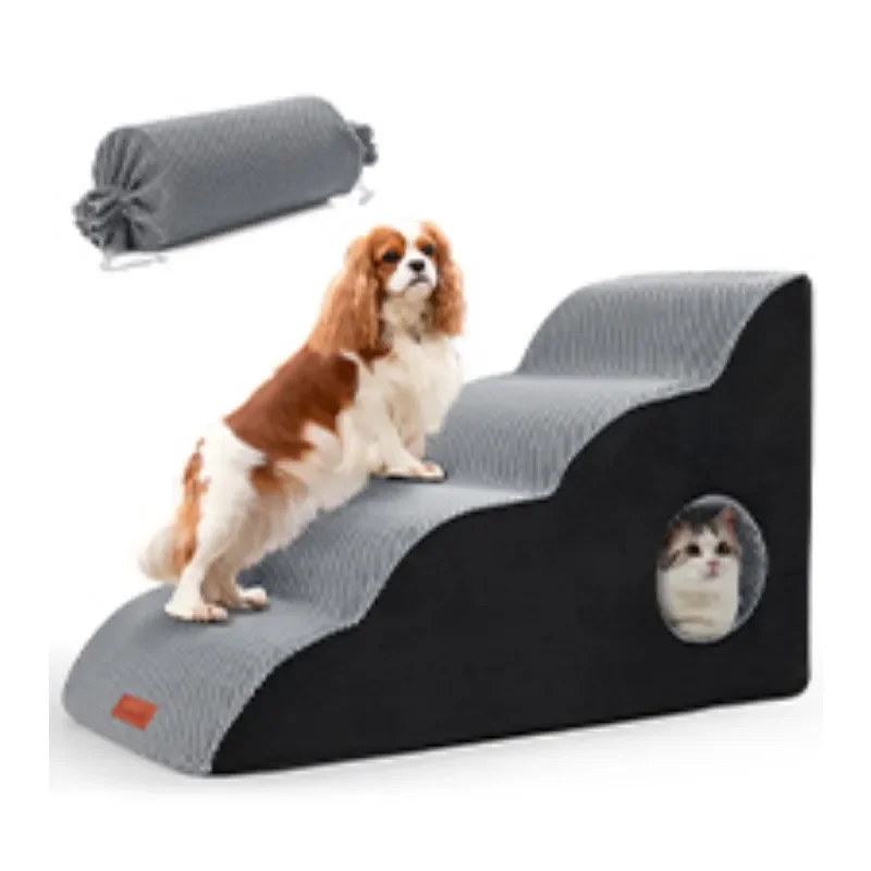 Dog Stairs for High Bed, 30 in Height 6 Steps Soft Foam Spliced Dog Steps for Bed, Non-Slip Sturdy Pet Stairs