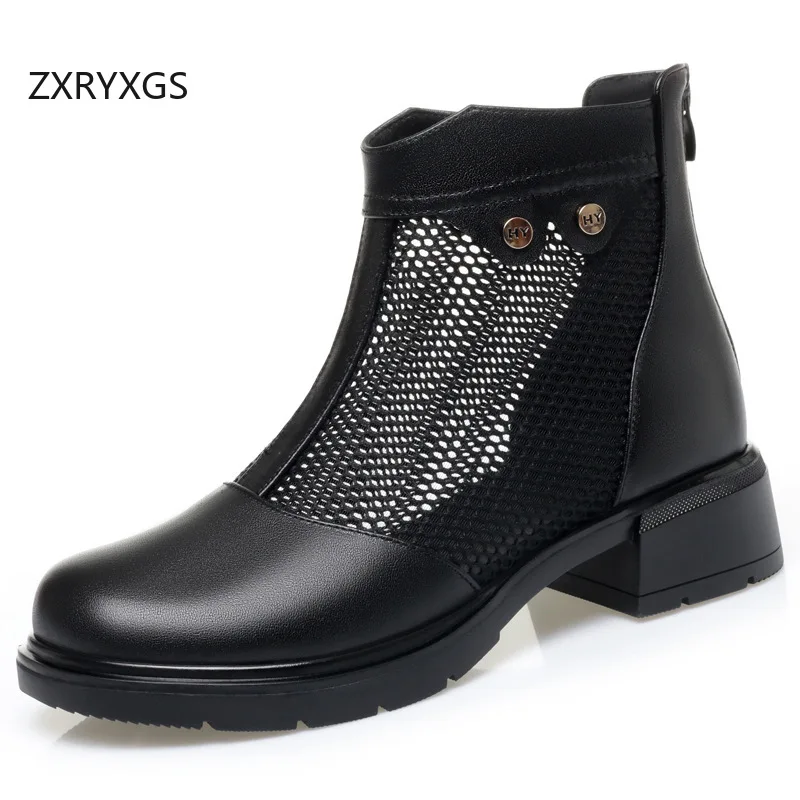zxryzgs-2026-new-tremdy-genuine-leather-mesh-boots-breathable-sandals-summer-boots-thick-mid-heel-women-cool-boots-large-size