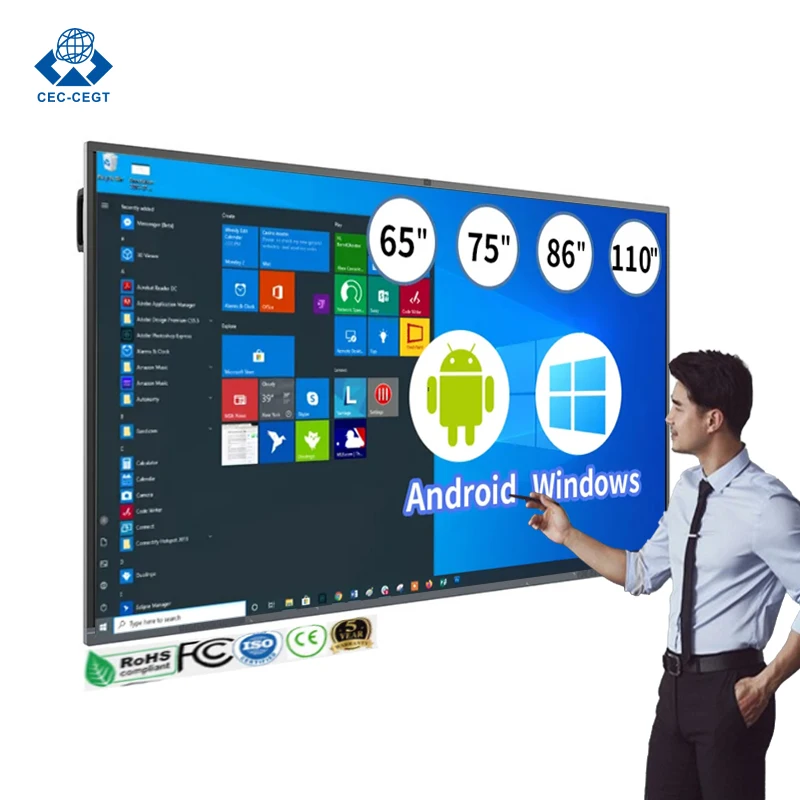 

75 86 100 110 Inch Interactive Panels Smart Bord Education Touch Screen Interactive Whiteboard for Teaching School