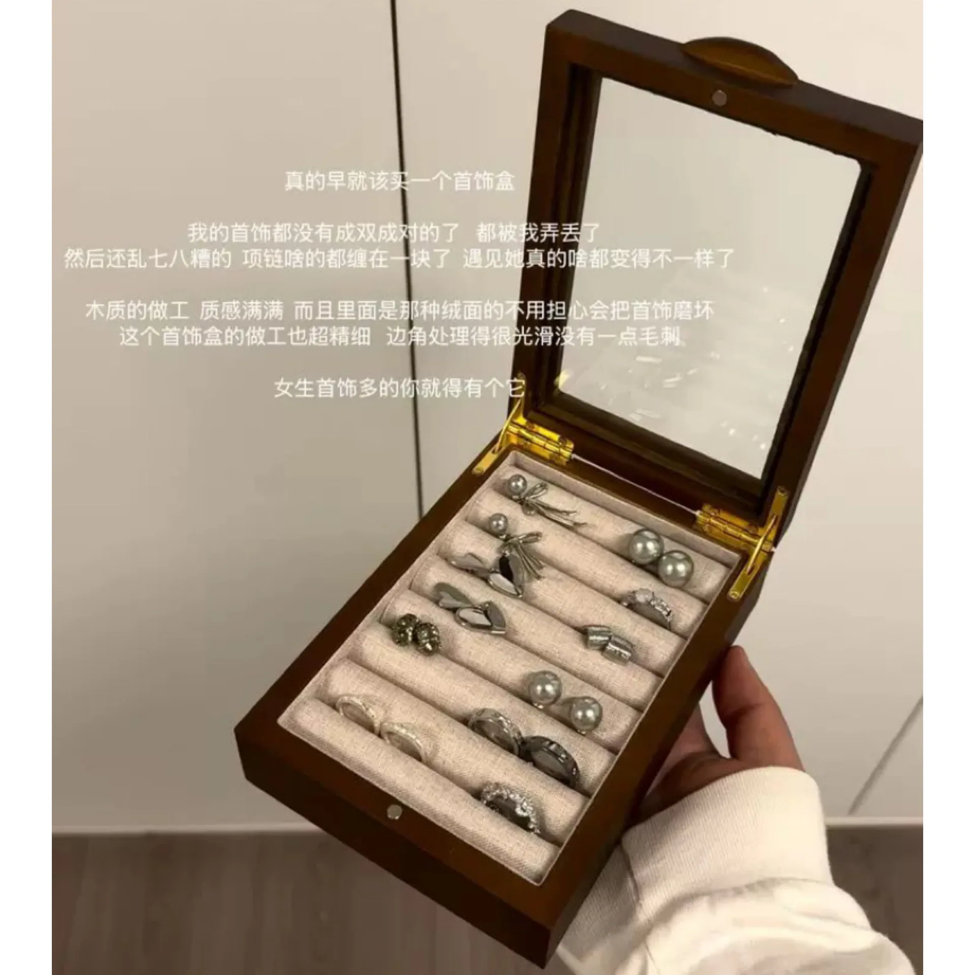 

Mutihome 2026 Handmade European Baroque Wood Vintage Jewelry Box Necklace And Earrings Storage Box Ring Box Vintage Storage Box