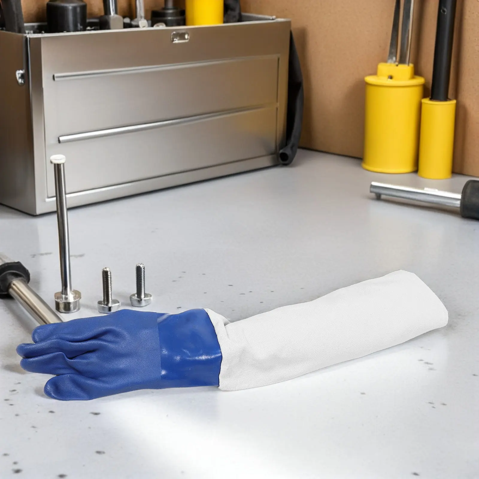 Industrial Rubber Sandblasting Gloves Thickened Abrasion Resistant Protective Gloves for Sandblast Cabinet Cleaning Sand Removal