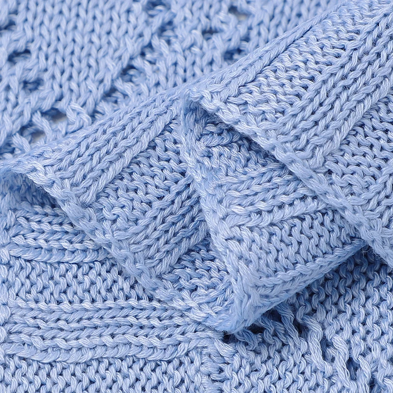 Baby Blanket Knitted Newborn Boys Girls Stroller Bed Sleeping Cover Toddler Infant Bedding Muslin Swaddle Wrapper 100*80CM Plaid