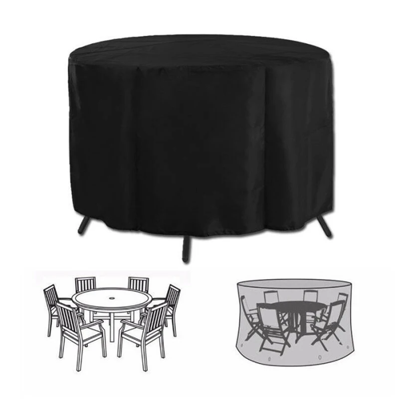 Protective Cover For Garden Table Waterproof Breathable Oxford Fabric Outdoor Garden Furniture Cover Round 230X110 Cm