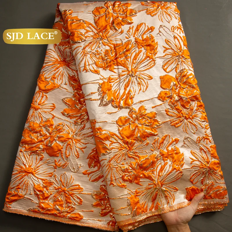 

SJD LACA African Brocade Lace Fabrics 2025 High Quality Tulle Damask Nigerian Jacquard French Lace For Sewing Women Dresses 3456