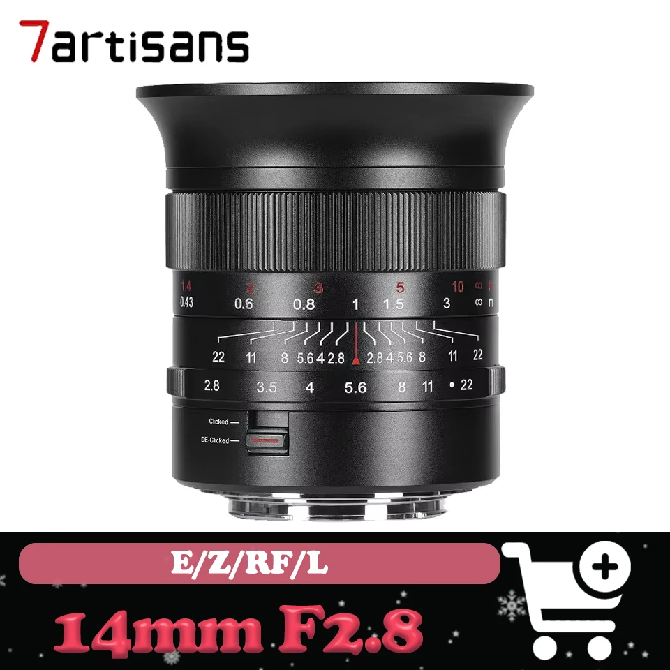 

7artisans 14 мм F2.8 полнокадровый объектив для фотосъемки Lanscape широкоугольный объектив с ручной фокусировкой Prime для Sony A7III Nikon Z50 Canon R6