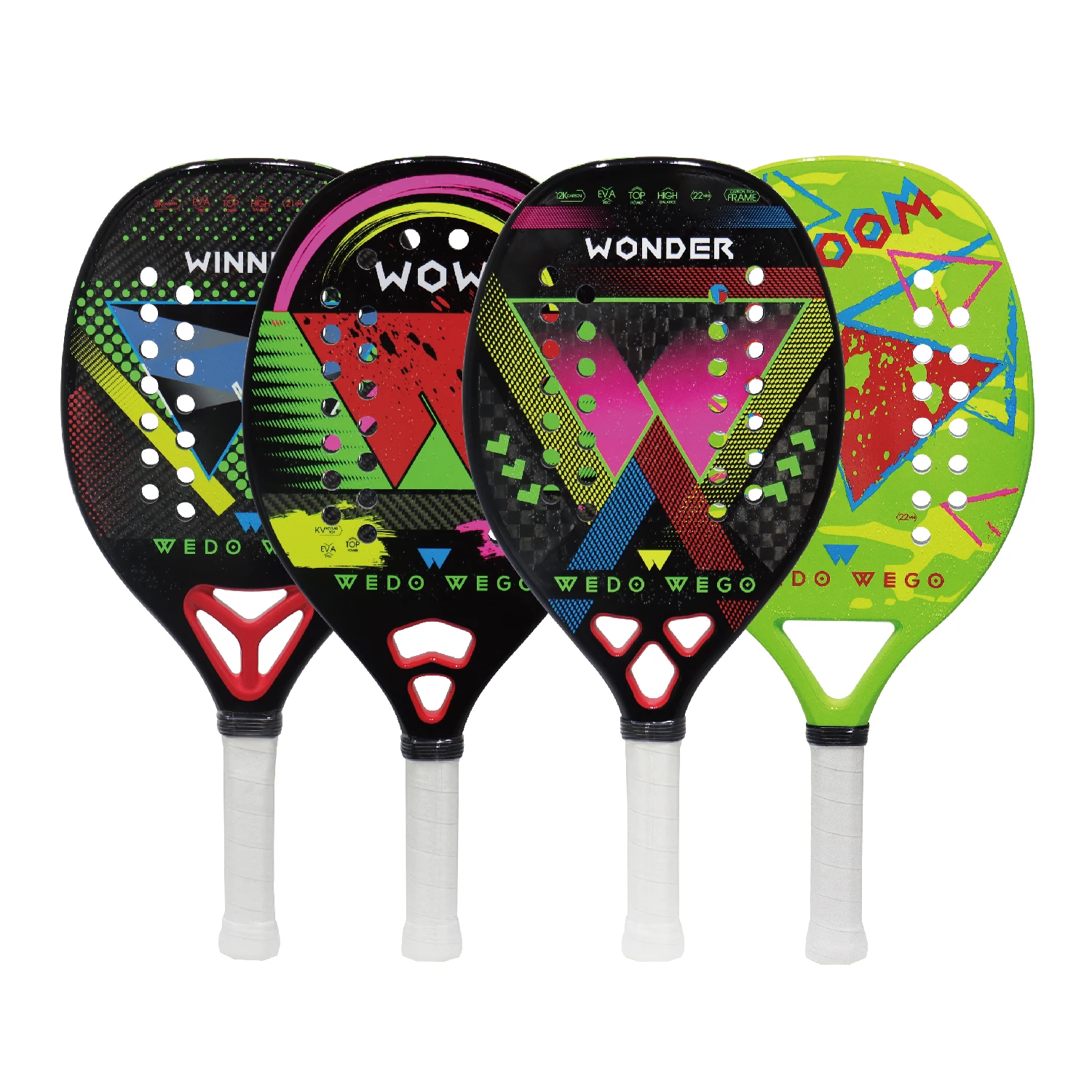 

Lightweight Beach Tennis Racket Full Carbon Fiber Professional Carbon Fiber Surface Profil Well Balance With Cover for Women