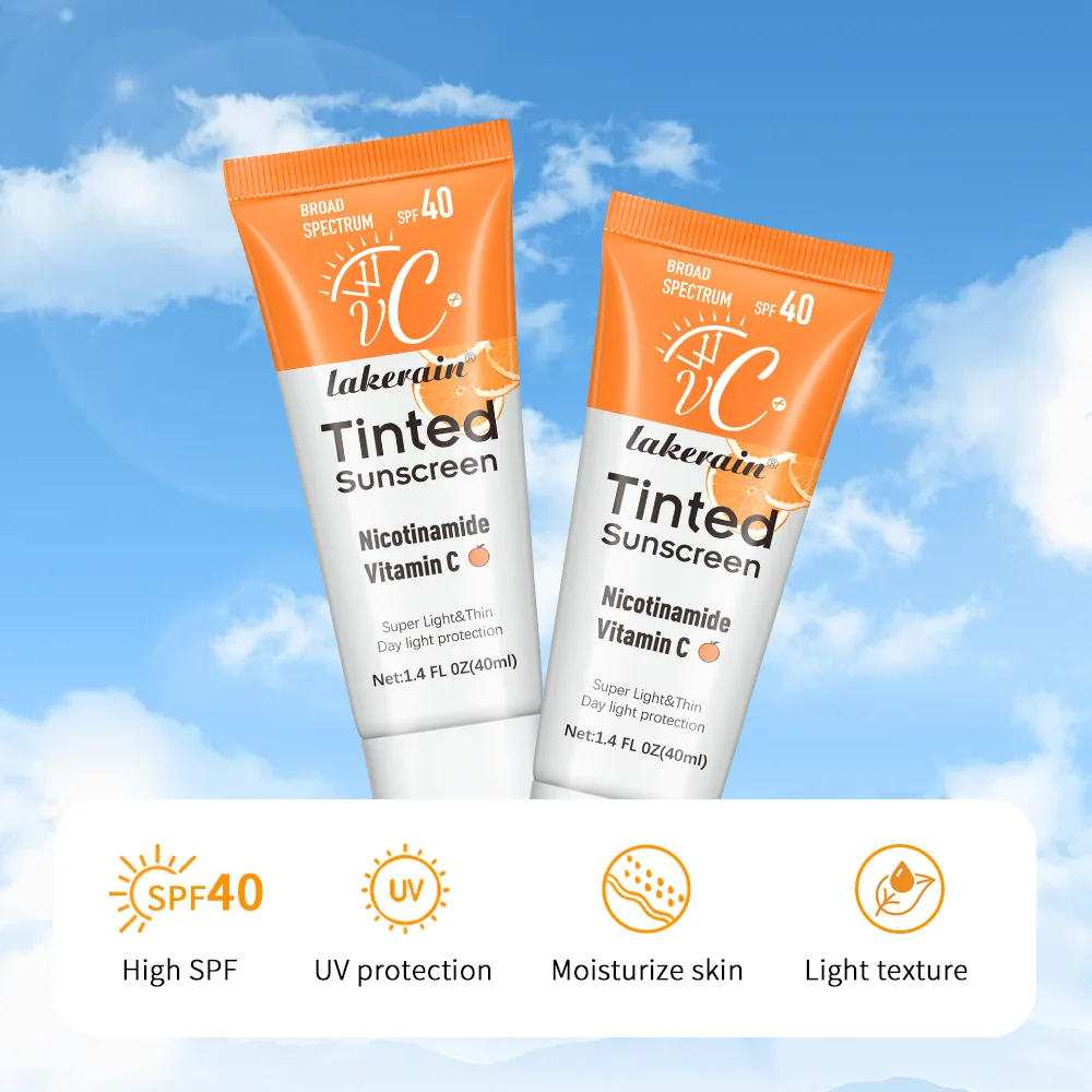 2pcs Sunscreen Whitening Cream Vitamin C SPF40+ Body Protector Solar Lotion Original Facial Protector Solar Concealer Foundation