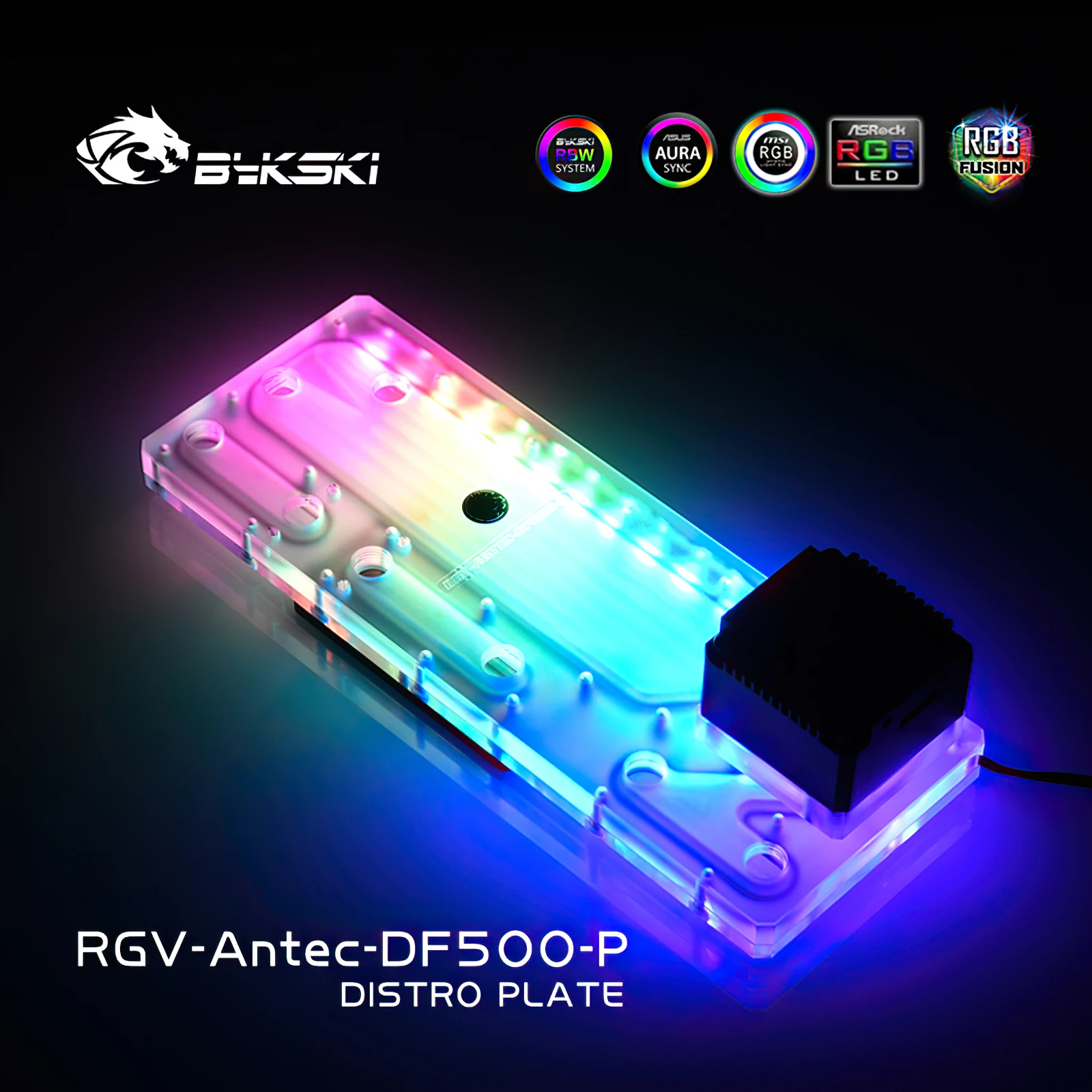 Bykski RGB Water Cooling Distro Plate Reservoir for ANTEC DF500 Chassis Case RGV-Antec-DF500-P