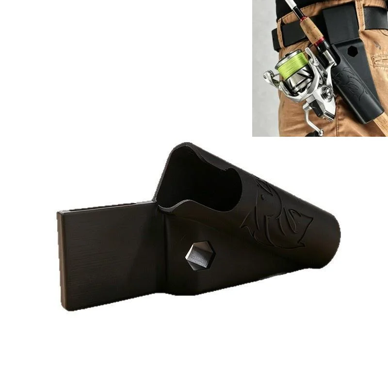 Portable Fishing Rod Holder Belt Mounted Rod Support Bracket Wear Resistant Outdoor Hand Free Fishing Accessory
