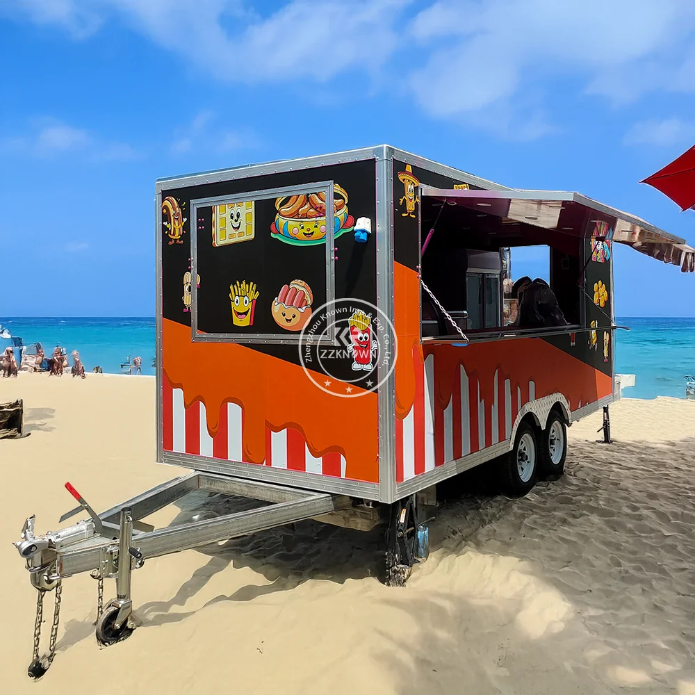 

Street Ice Cream Food Truck Mobile Bar Food Trailer BBQ Pizza Cart Concession Pizza Food Truck Fully Equipped