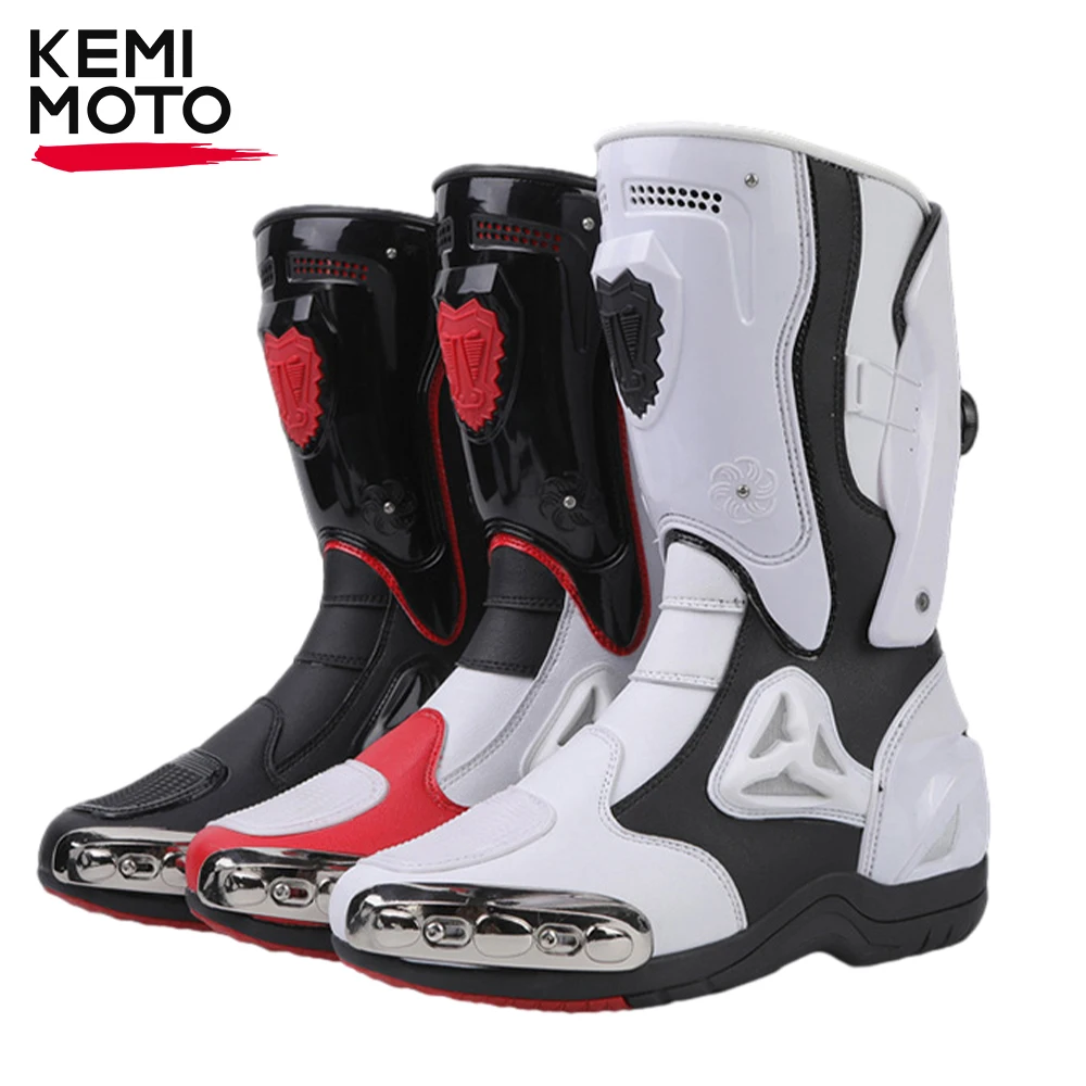 Motorcycle Off-Road Boots Men High-top Motocross Racing Anti-drop Leather Shoes Thickened Riding Motorbike Cycling Equipment