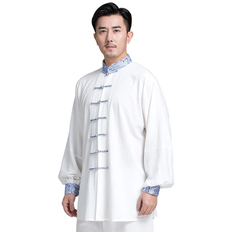 Unisex Cotton Linen Tai Chi Suit - Summer Chinese Style Martial Arts Practice Training Uniform Set