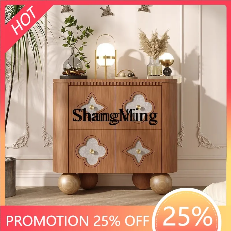 

SM Household Premium Cream Style Meal Side Entrance Cabinet Shell Decorative Storage Locker