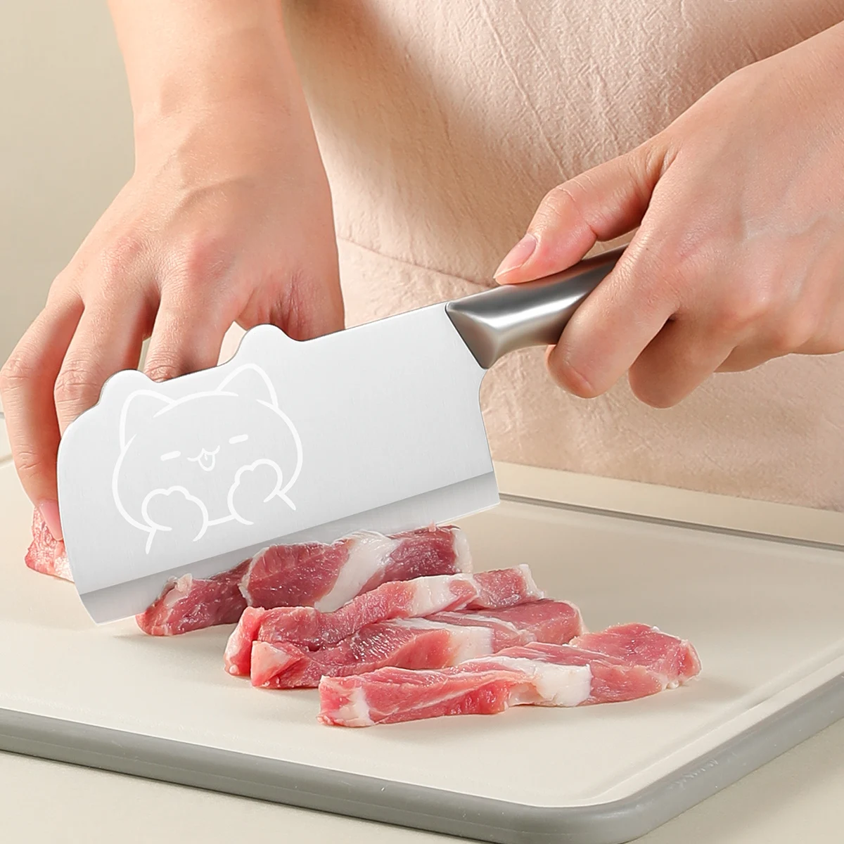 1/2/3pc All-steel cartoon chef knife, stainless steel small kitchen knife, suitable for cutting meat, vegetables, and fruits