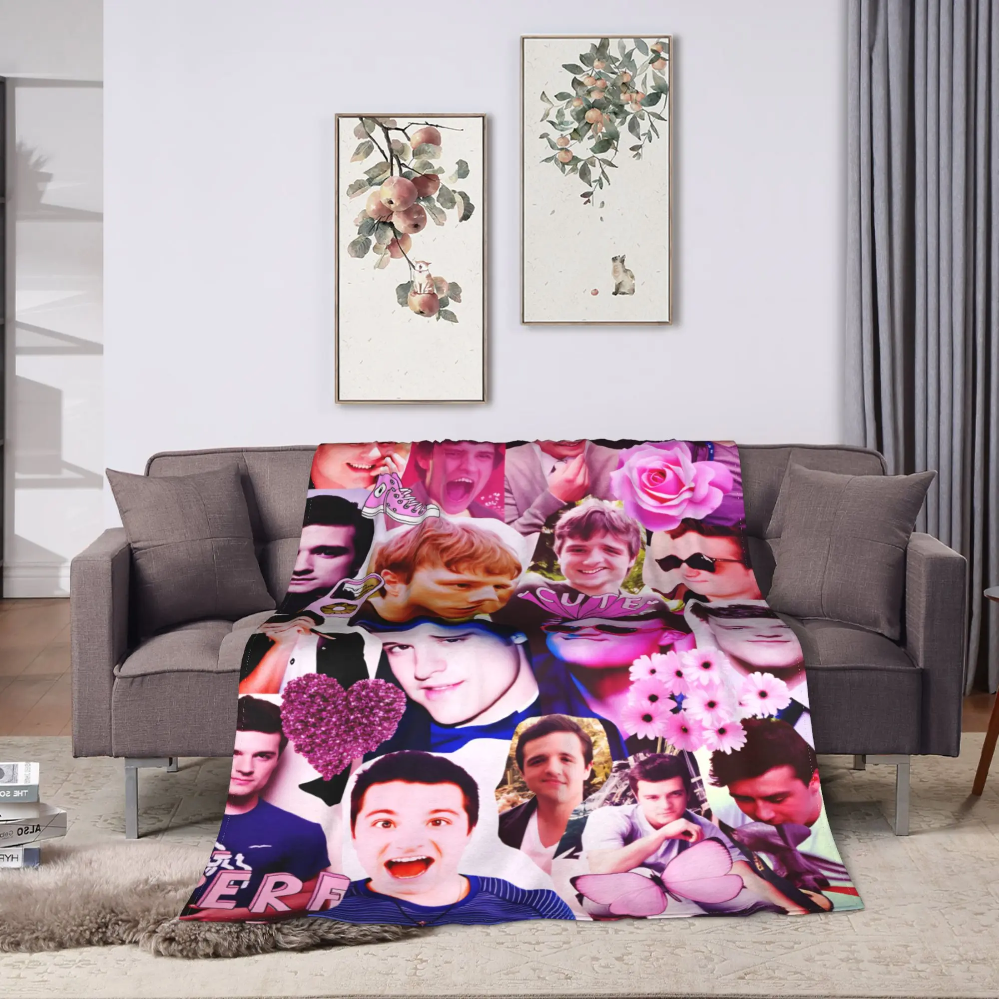 Josh Hutcherson Collage Printed Blanket Quality Super Soft  Bedding Throws Winter Picnic Living Room Street Trend Bedspread