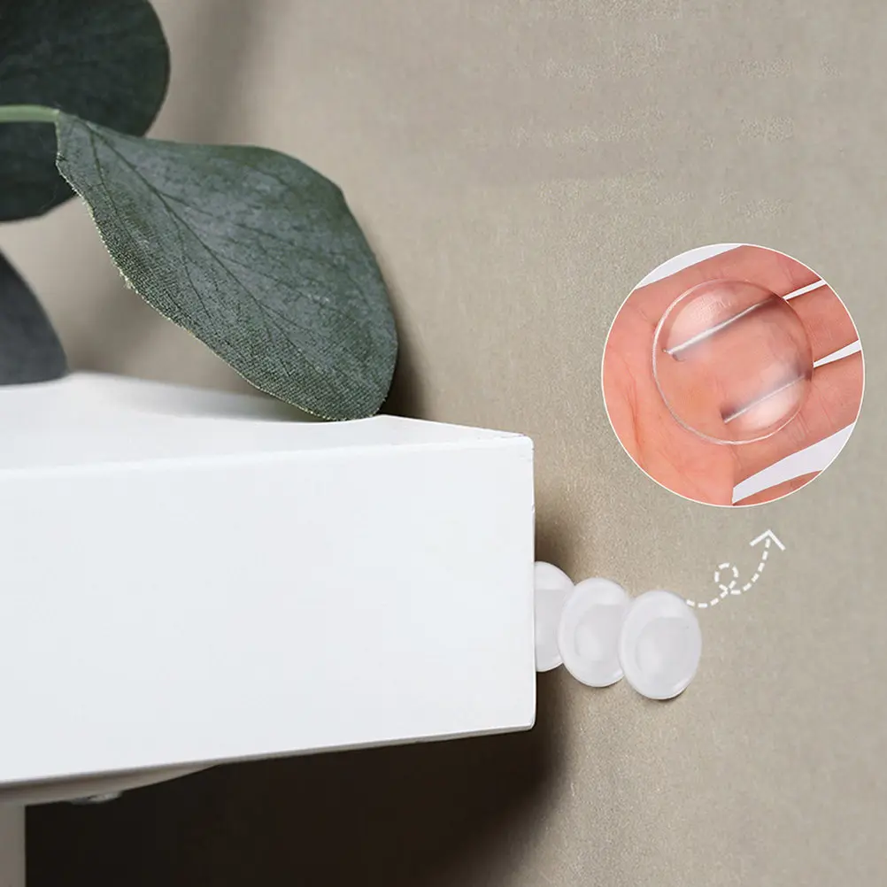 12Pcs Thickened Smooth Silicone Wall Protector Pads Self-Adhesive Door Handle Stopper for Cabinets Fridges Subwoofers