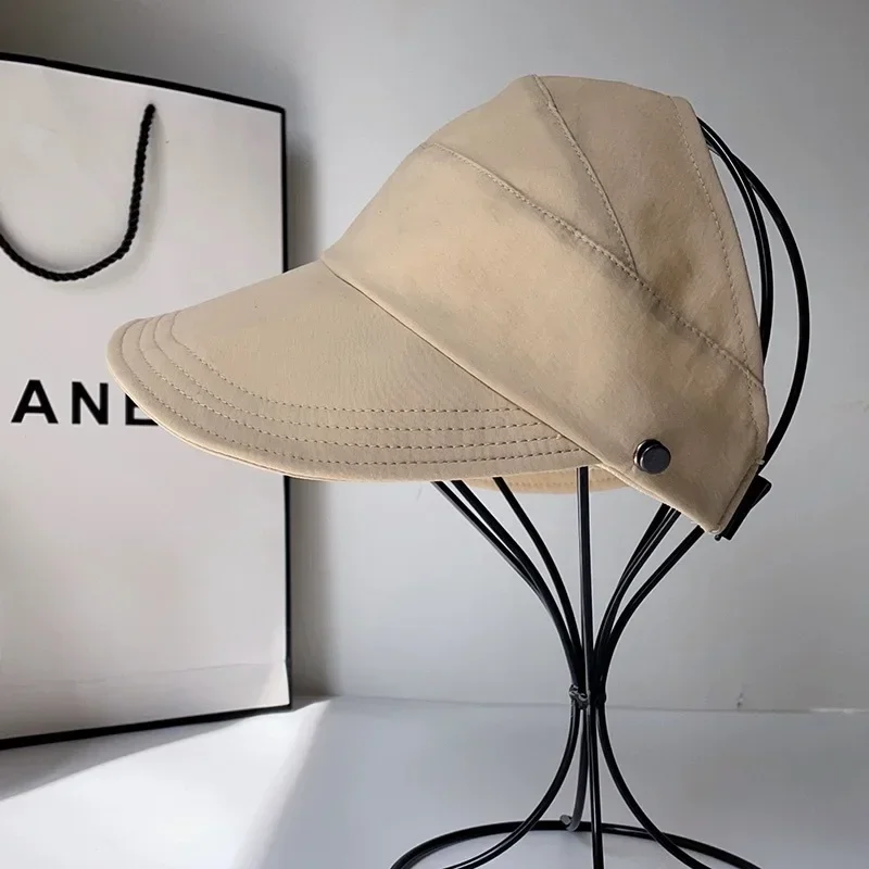 Women's Foldable Sunhat Summer Outdoor Beach Fisherman Hat Sunscreen UV Protection Cap Adjustable Cotton Wide Brim Bucket Caps