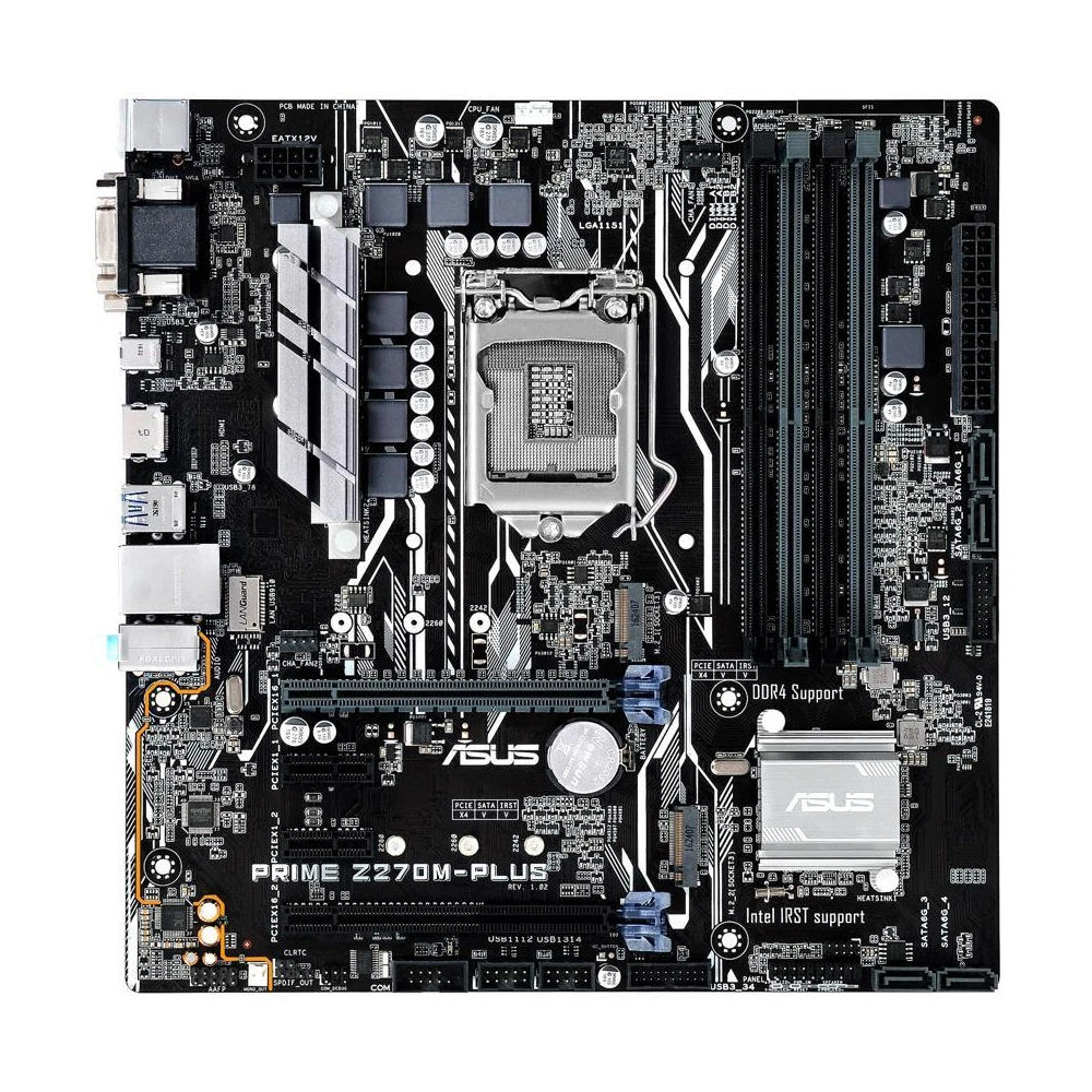 ASUS PRIME Z270M-PLUS Motherboard Support i5-6500 7600K i7-6700K 7700K i3-6300 CPU 4xDDR4 3200MHz HDMI M.2 Z270 mATX Mainboard