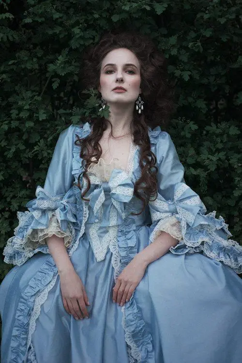 Victotian Royal 18th Century Georgian Costume Blue Rococo Baroque Marie Antoinette Ball Dresses Renaissance Vintage Ball Gown