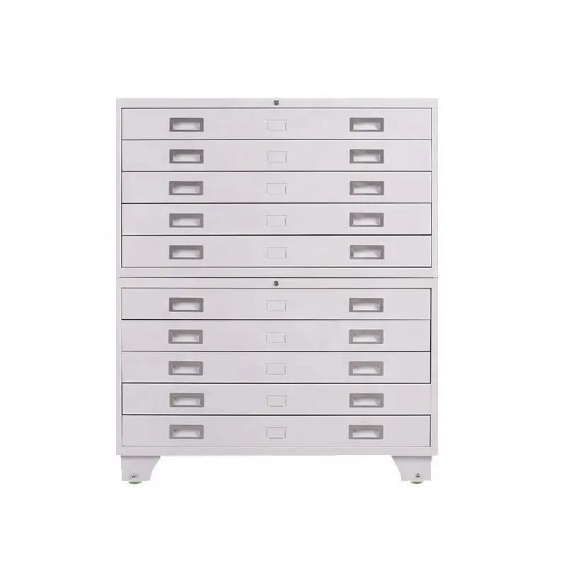 Flat file cabinet - large capacity freestanding durable modern design for workshop warehouse home office basement