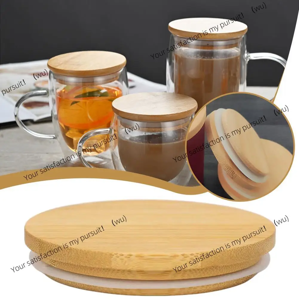 52/62/72/80/90/100 mm round wooden can lid, rubber seal lid can be reused