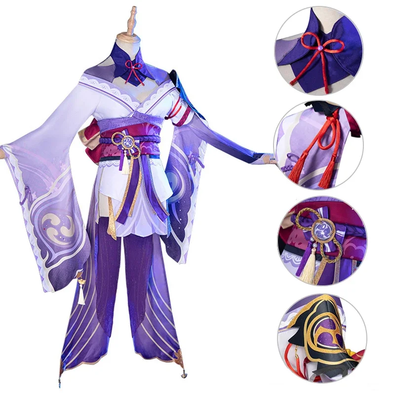 Raiden Shogun Beelzebul Cosplay Spel Genshin Impact Cosplay Kostuum Pruik Tops Rokken Halloween Feest Kostuum Voor Vrouwen